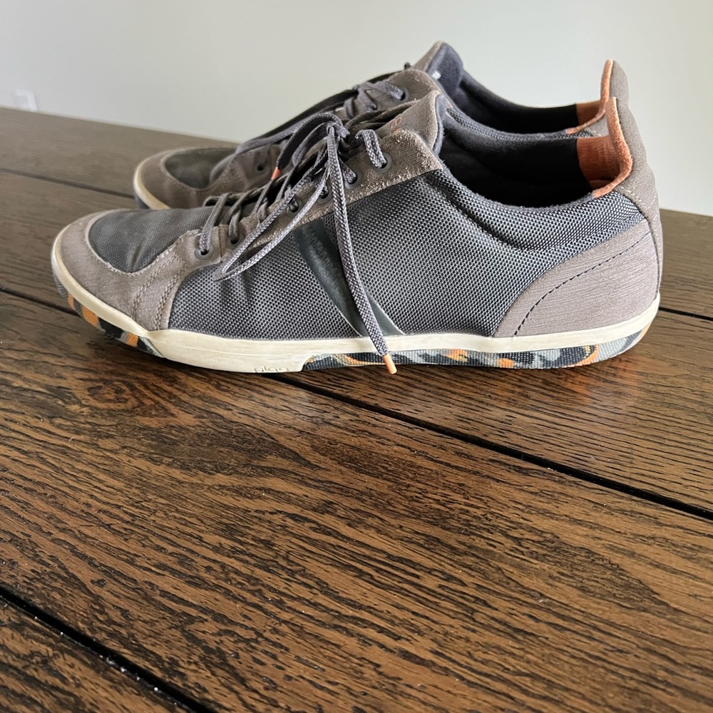 Plae Shoes Womens 12.5 Mens 11 Grey Orange Multicolor Low Top - Picture 7 of 11